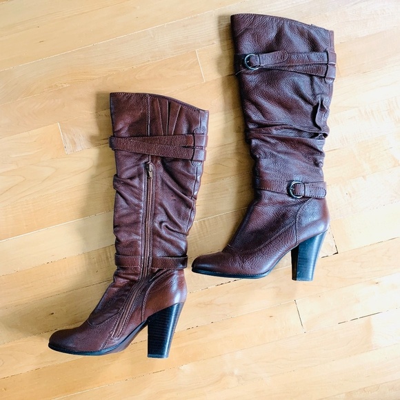 Brown Leather Steve Madden Boots Size 6 - Picture 2 of 6